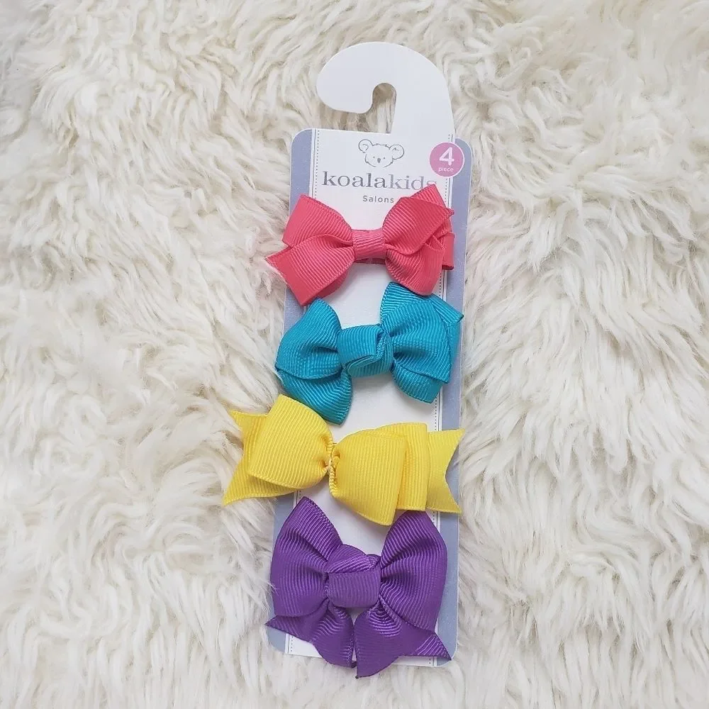 Koala Kids Hair Bow Clips Set of 4